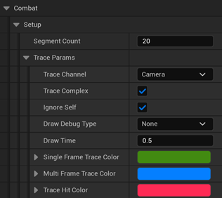 Combat Component Settings